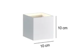Moderne Up & Down LED Wandleuchte LOUIS Weiß matt, Quadrat 10cm