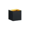 Moderne Up & Down LED Wandleuchte LOUIS schwarz matt / gold, Quadrat 10cm