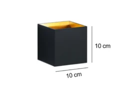 Moderne Up & Down LED Wandleuchte LOUIS schwarz matt / gold, Quadrat 10cm