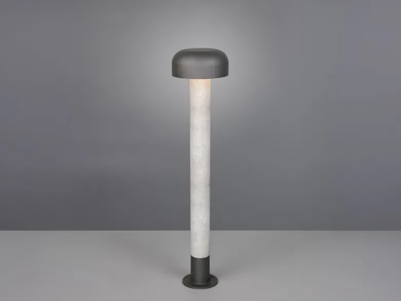 Moderne Wegeleuchte FRASER in Betonoptik & Anthrazit, Höhe 84cm