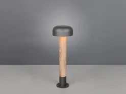 Moderne Wegeleuchte FRASER in Holzoptik & Anthrazit, Höhe 54cm