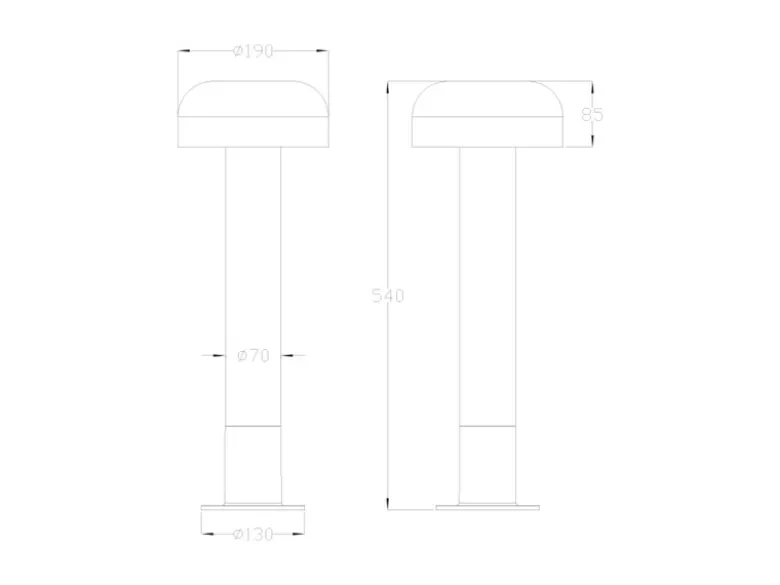 Moderne Wegeleuchte FRASER in Holzoptik & Anthrazit, Höhe 54cm