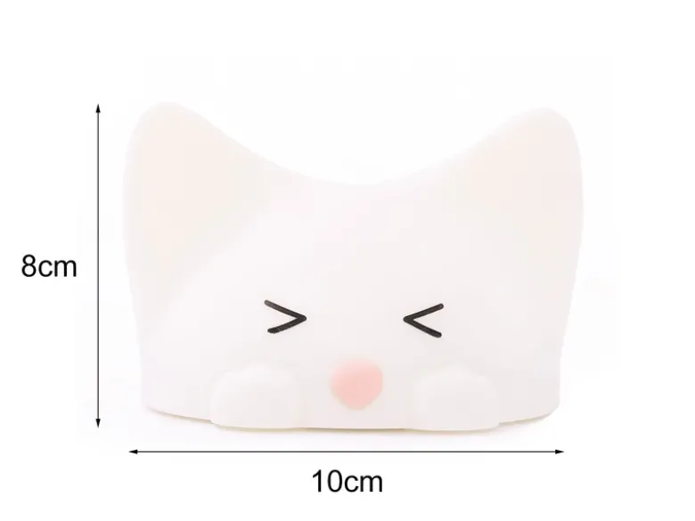 Nachtlicht CATTY CAT, per USB aufladbar, dimmbar, 7 Lichtfarben, mit Soundeffekt