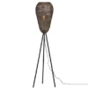 Orientalische LED Tripod Stehleuchte aus Metallgeflecht in Altmessing, H: 140cm