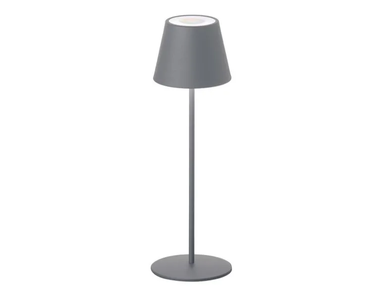 Outdoor Akku Tischlampe COSENZA Grau ohne Kabel mit RGB, Höhe 38cm