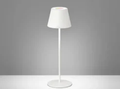 Outdoor Akku Tischlampe COSENZA Weiß ohne Kabel mit RGB, Höhe 38cm