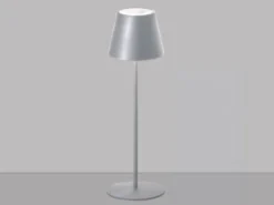 Outdoor Akku Tischlampe COSENZA Silber ohne Kabel mit RGB, Höhe 38cm