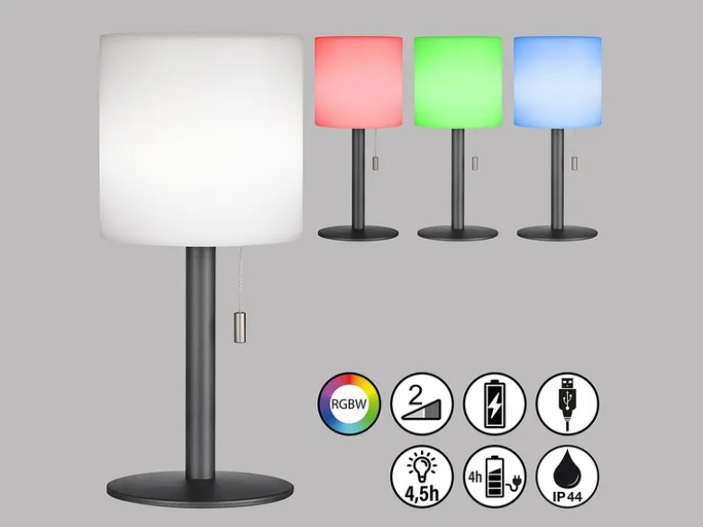 Outdoor Akku Tischlampe LESINA ohne Kabel - dimmbar & RGB - Höhe 30cm