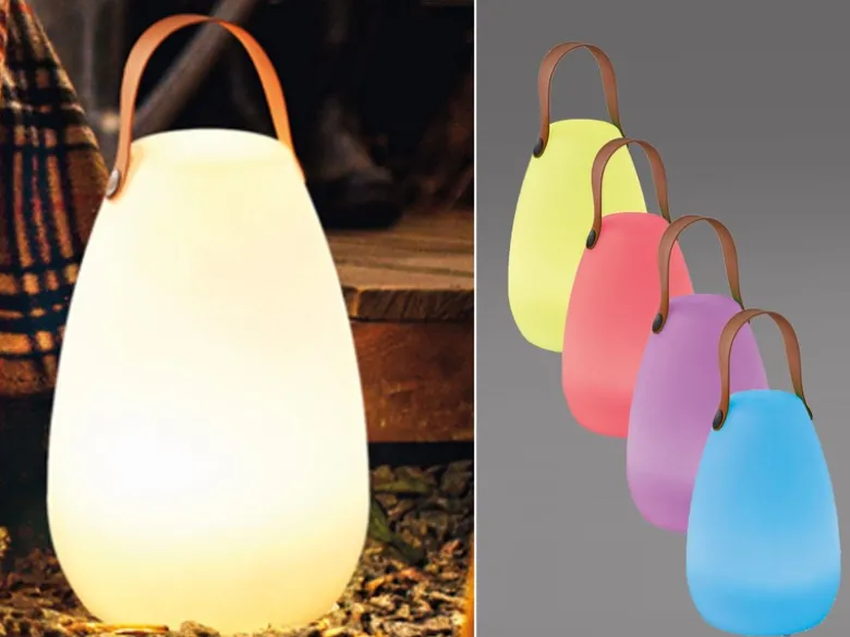 Outdoor Akku Tischlampe RUBY ohne Kabel mit RGB Farbwechsel 26cm