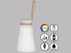 Outdoor Akku Tischleuchte BRUNO mit Fernbedienung dimmbar & RGB, Höhe 20cm