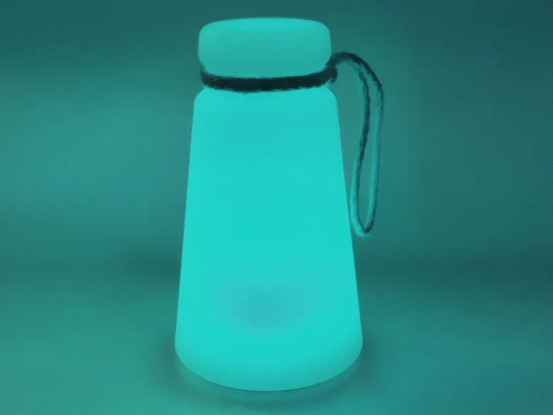 Outdoor Akku Tischleuchte BRUNO mit Fernbedienung dimmbar & RGB, Höhe 20cm