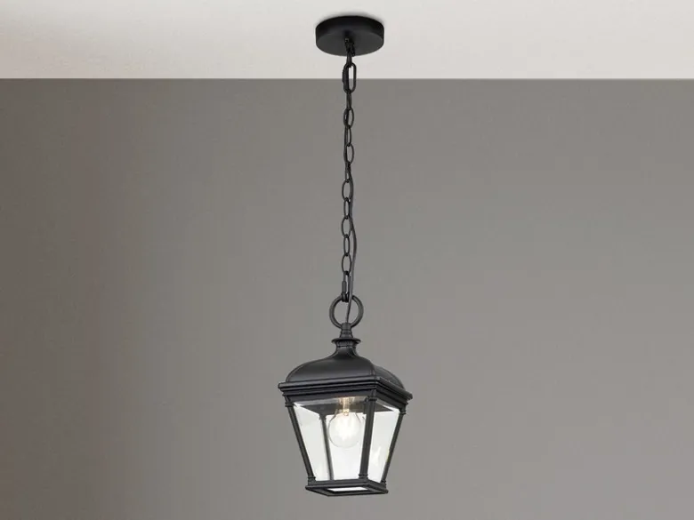 Outdoor Hängelampe BAYVIEW Kettenlaterne Landhausstil, max. Höhe 141cm