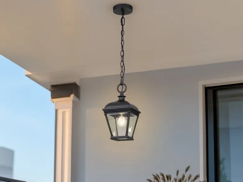 Outdoor Hängelampe BAYVIEW Kettenlaterne Landhausstil, max. Höhe 141cm