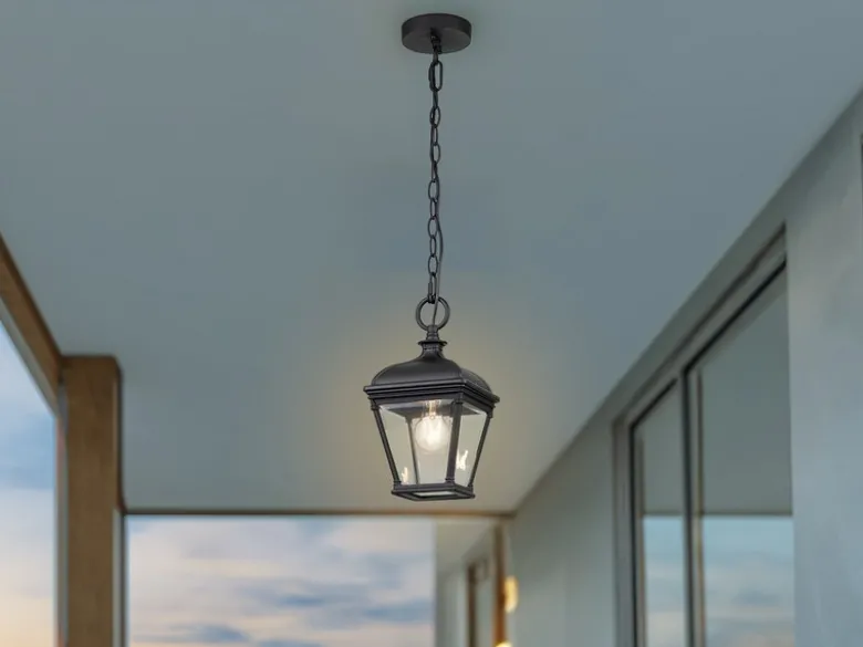 Outdoor Hängelampe BAYVIEW Kettenlaterne Landhausstil, max. Höhe 141cm
