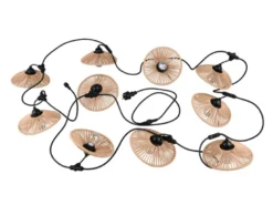 Outdoor Lichterkette CHAIN mit Stecker & 10 LEDs mit Boho Schirmen, 6,5 Meter