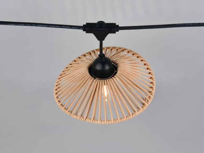 Outdoor Lichterkette CHAIN mit Stecker & 10 LEDs mit Boho Schirmen, 6,5 Meter