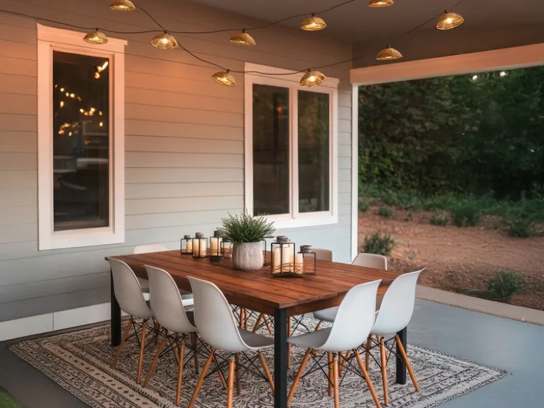 Outdoor Lichterkette MOOD mit 10 Schirmen Solar & USB aufladbar, Länge 5,7 Meter