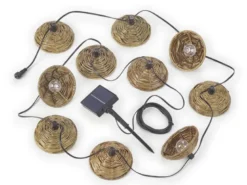 Outdoor Lichterkette MOOD mit 10 Schirmen Solar & USB aufladbar, Länge 5,7 Meter