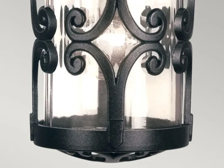 Outdoor Pendelleuchte HEREFORD aus Alu im Landhausstil, Schwarz Ø15cm