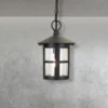 Outdoor Pendelleuchte HEREFORD aus Alu im Landhausstil, Schwarz Ø15cm