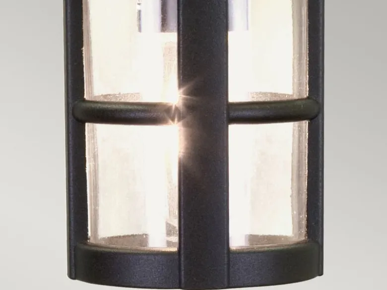 Outdoor Pendelleuchte HEREFORD aus Alu im Landhausstil, Schwarz Ø15cm