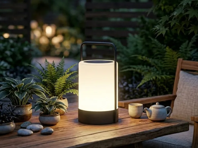 Outdoor Solar Tischleuchte CASOLI mit Fernbedienung, Höhe 20cm