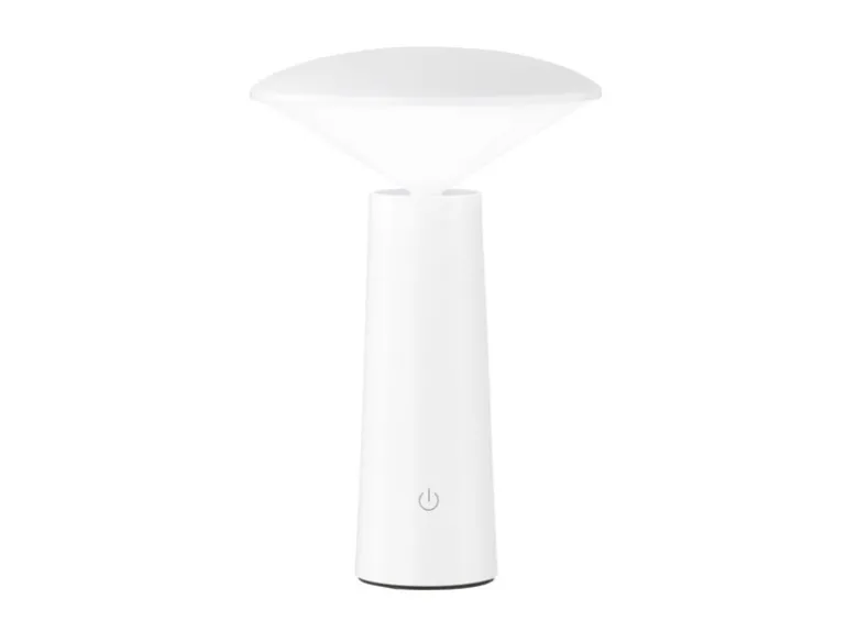 Outdoor Tischlampe PINTO Weiß Akku aufladbar per USB, Höhe 21cm