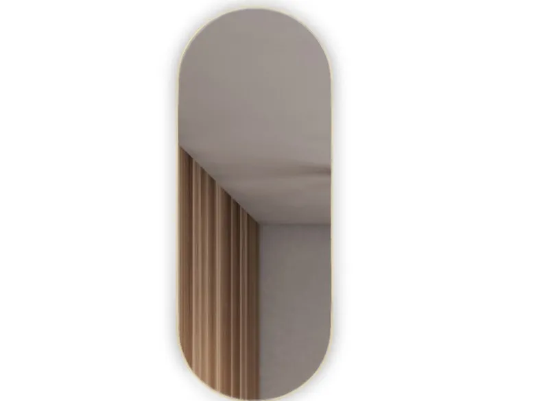 Ovaler Wandspiegel JOSEPHINE mit Metall Rahmen Gold 30x70cm