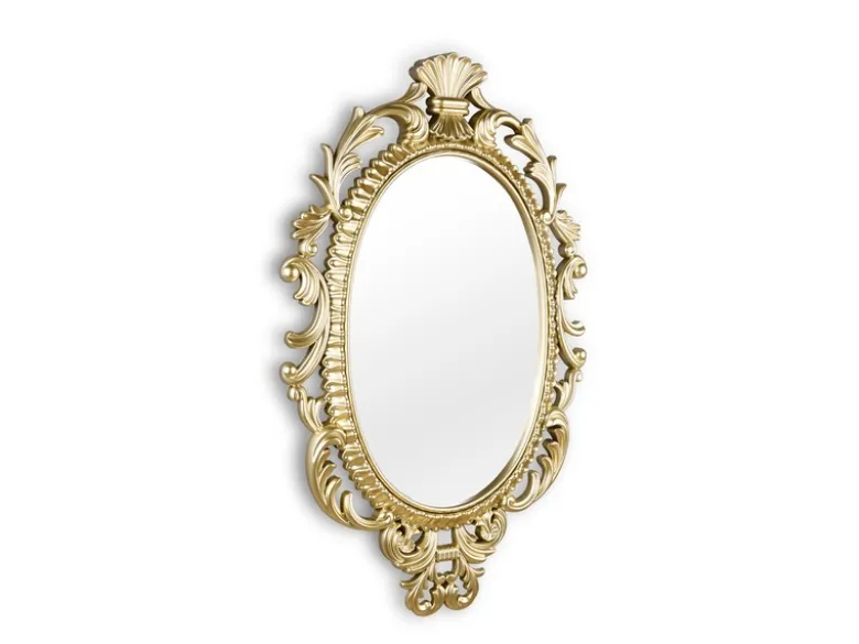 Ovaler Wandspiegel TRIXI mit Barockrahmen in Gold 73cm groß