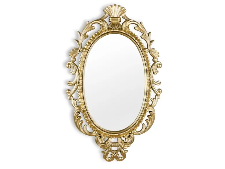 Ovaler Wandspiegel TRIXI mit Barockrahmen in Gold 73cm groß