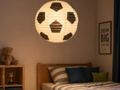 Papier Lampenschirm für Fussball-Fans Papier Lampe mit Fussball Motiv Ø 40 cm