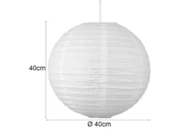 Papier Lampenschirm für Kinderzimmer Pendelleuchte, Naturweiß, 40cm Durchmesser