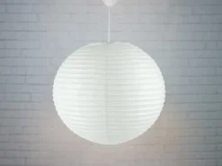 Papier Lampenschirm für Kinderzimmer Pendelleuchte, Naturweiß, 40cm Durchmesser