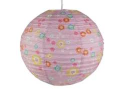 Papier Lampenschirm fürs Kinderzimmer mit fröhlichem Blümchen Muster Ø 40cm