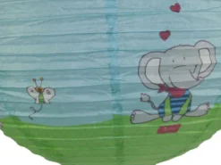 Papier Lampenschirm fürs Kinderzimmer mit fröhlichem Elefanten Motiv Ø 40cm