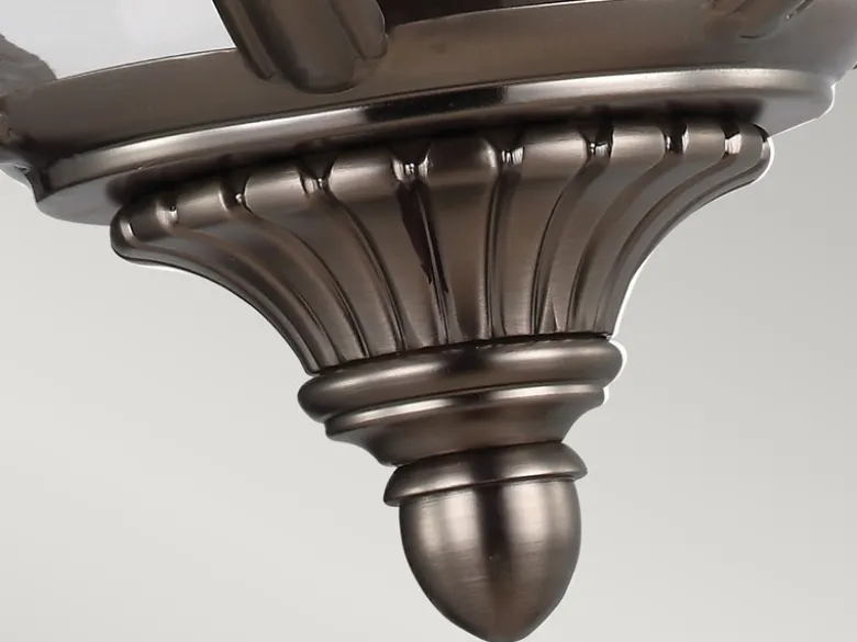 Pendelleuchte ADAMS mit Glaskugel & Stahl massiv in Silber Antik, Ø 37cm