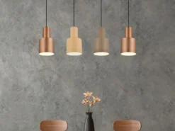 Pendelleuchte AGUDO 4-flammig Metall Coffee Töne, Breite 87cm