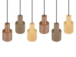 Pendelleuchte AGUDO 6-flammig Metall Coffee Töne, Breite 85cm