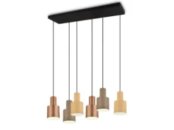 Pendelleuchte AGUDO 6-flammig Metall Coffee Töne, Breite 85cm