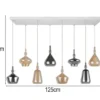 Pendelleuchte ALDEA 8-flammig mit Glas in Bernstein & Chrom verspiegelt, B:125cm