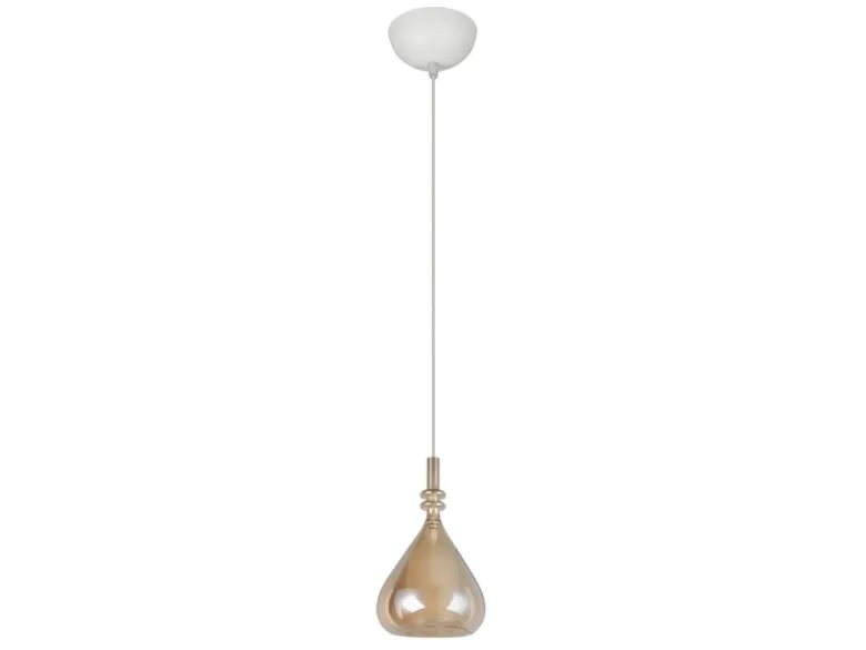 Pendelleuchte ALDEA klein 1-flammig mit Glasschirm Bernsteinfarbig, Ø 16cm
