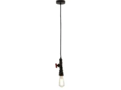 Pendelleuchte AMARCORD 1-flammig in Wasserrohr Optik Rost, Ø12cm