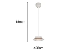 Pendelleuchte AMARILA skandinavisch mit Metall Lampenschirm Grau Braun Ø 25cm