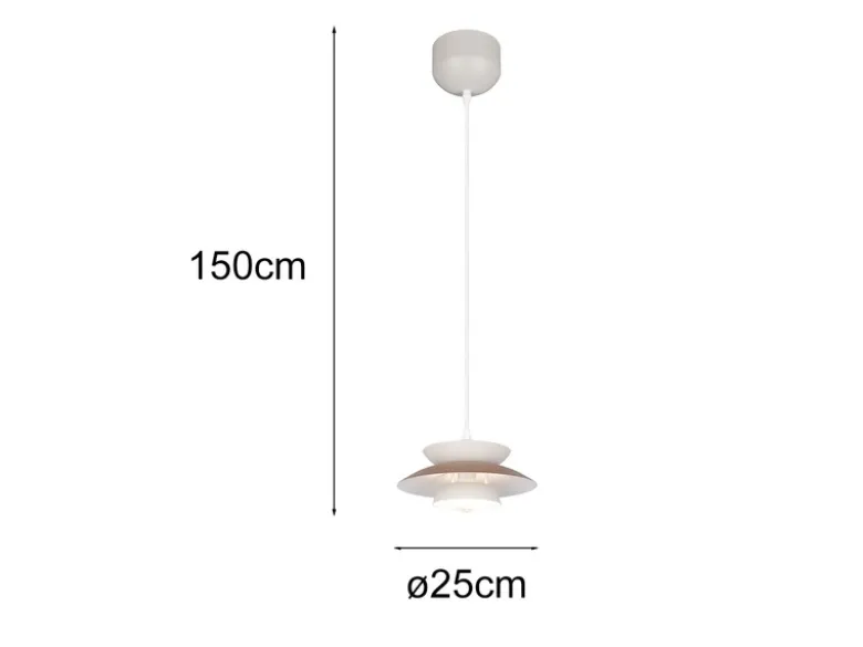 Pendelleuchte AMARILA skandinavisch mit Metall Lampenschirm Grau Braun Ø 25cm