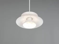 Pendelleuchte AMARILA skandinavisch mit Metall Lampenschirm Grau Braun Ø 25cm