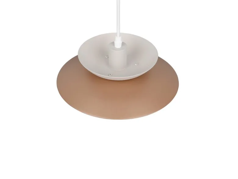 Pendelleuchte AMARILA skandinavisch mit Metall Lampenschirm Grau Braun Ø 25cm