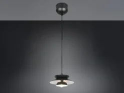 Pendelleuchte AMARILA skandinavisch mit Metall Lampenschirm Schwarz Ø 25cm