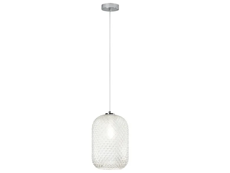 Pendelleuchte ASHFORD einflammig Kristall Glasschirm Klarglas, Ø 20cm