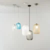 Pendelleuchte ASHFORD einflammig Kristall Glasschirm Rauchglas, Ø20cm