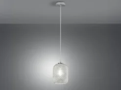 Pendelleuchte ASHFORD einflammig Kristall Glasschirm Klarglas, Ø15cm